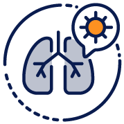 imagem de pulm�o demonstrando falta de ar