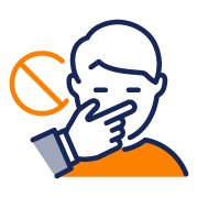 icone mostrando que deve levar maos ao rosto