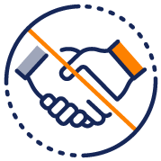 icone demonstrando proibi��o de comprimentar as pessoas