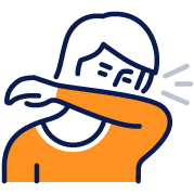 figura mostrando que deve tussir no antebra&ccedil;o